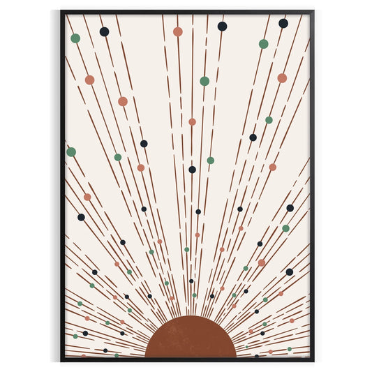 space Boho Print Poster stunning abstract art serene gray green hues captivating wall perfect gift lovers artwork touch elegance decor