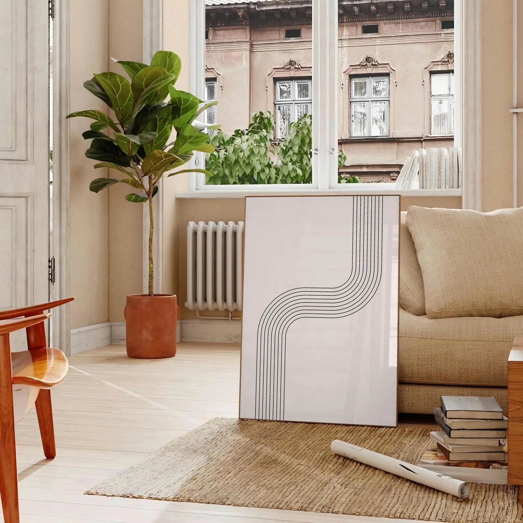 space Boho Abstract Art 23 poster gray green hues chic flair room perfect gift walls sizes A4 cm A0 timeless wall today