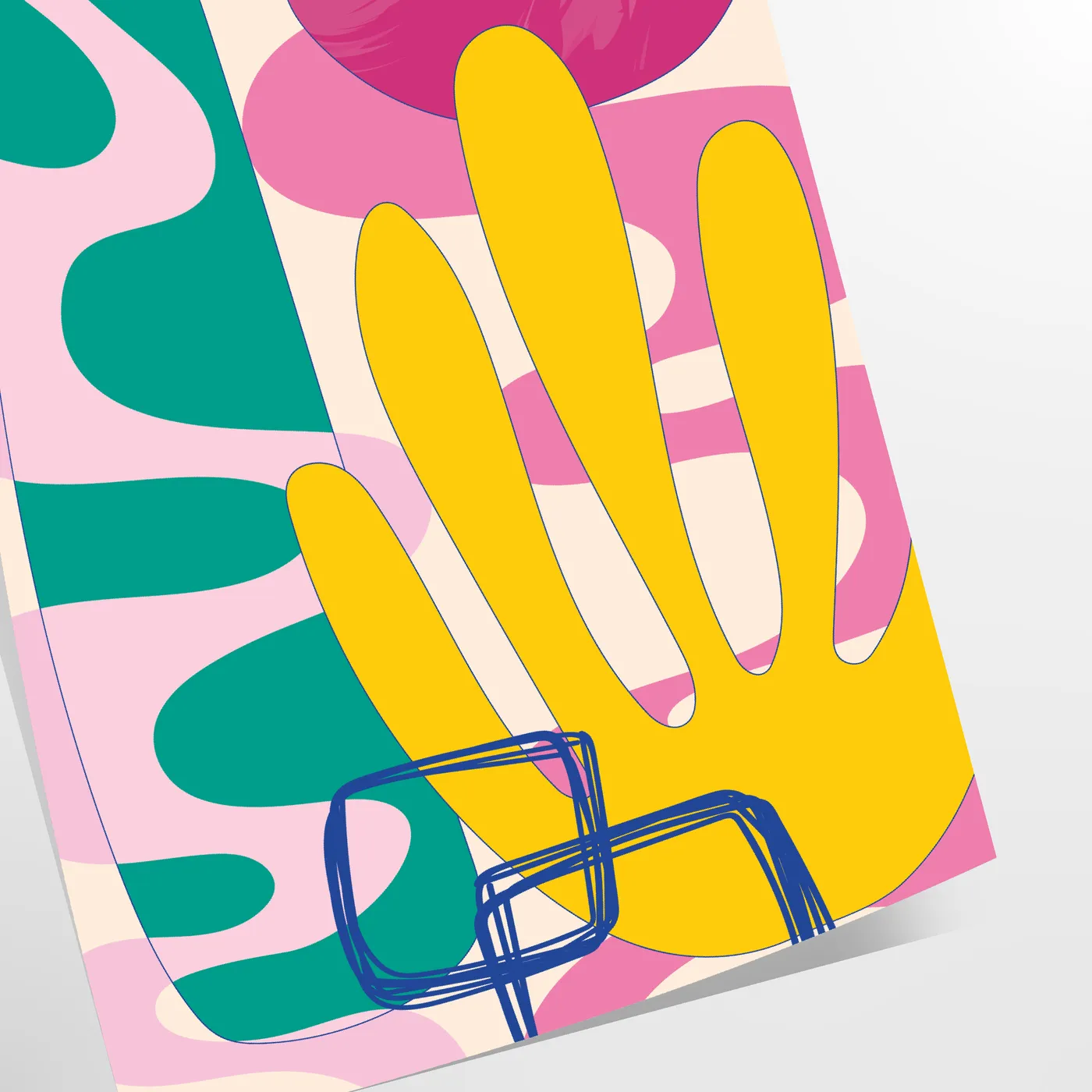 space boho abstract art poster 39 vibrant orange blue hues captivating wall perfect gift stylish touch room unframed options decor