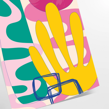 space boho abstract art poster 39 vibrant orange blue hues captivating wall perfect gift stylish touch room unframed options decor