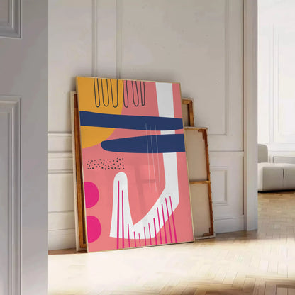 space boho abstract wall art poster vibrant orange blue hues eye print touch creativity room A4 cm A0 home decor stunning artwork