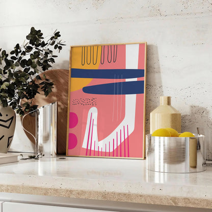 space boho abstract wall art poster vibrant orange blue hues eye print touch creativity room A4 cm A0 home decor stunning artwork