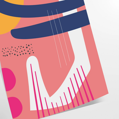 space boho abstract wall art poster vibrant orange blue hues eye print touch creativity room A4 cm A0 home decor stunning artwork